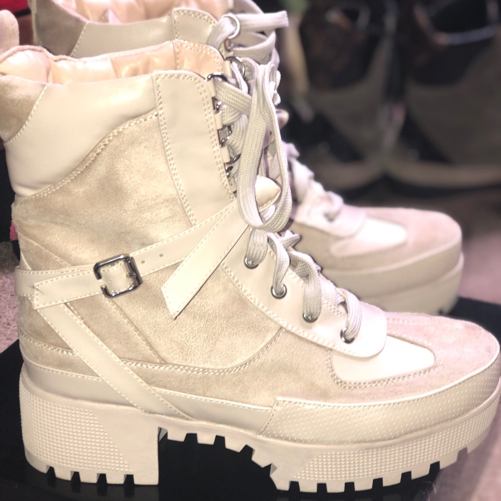 Prettylittlething Biker Boots